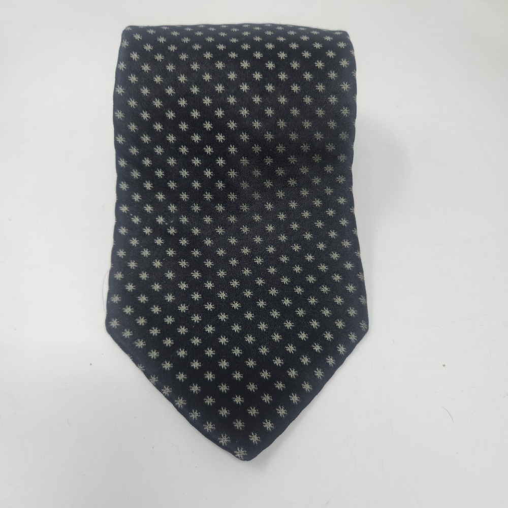 Ike Behar 100% Imported Silk Black Gold Geometric Medallion Tie Made In USA